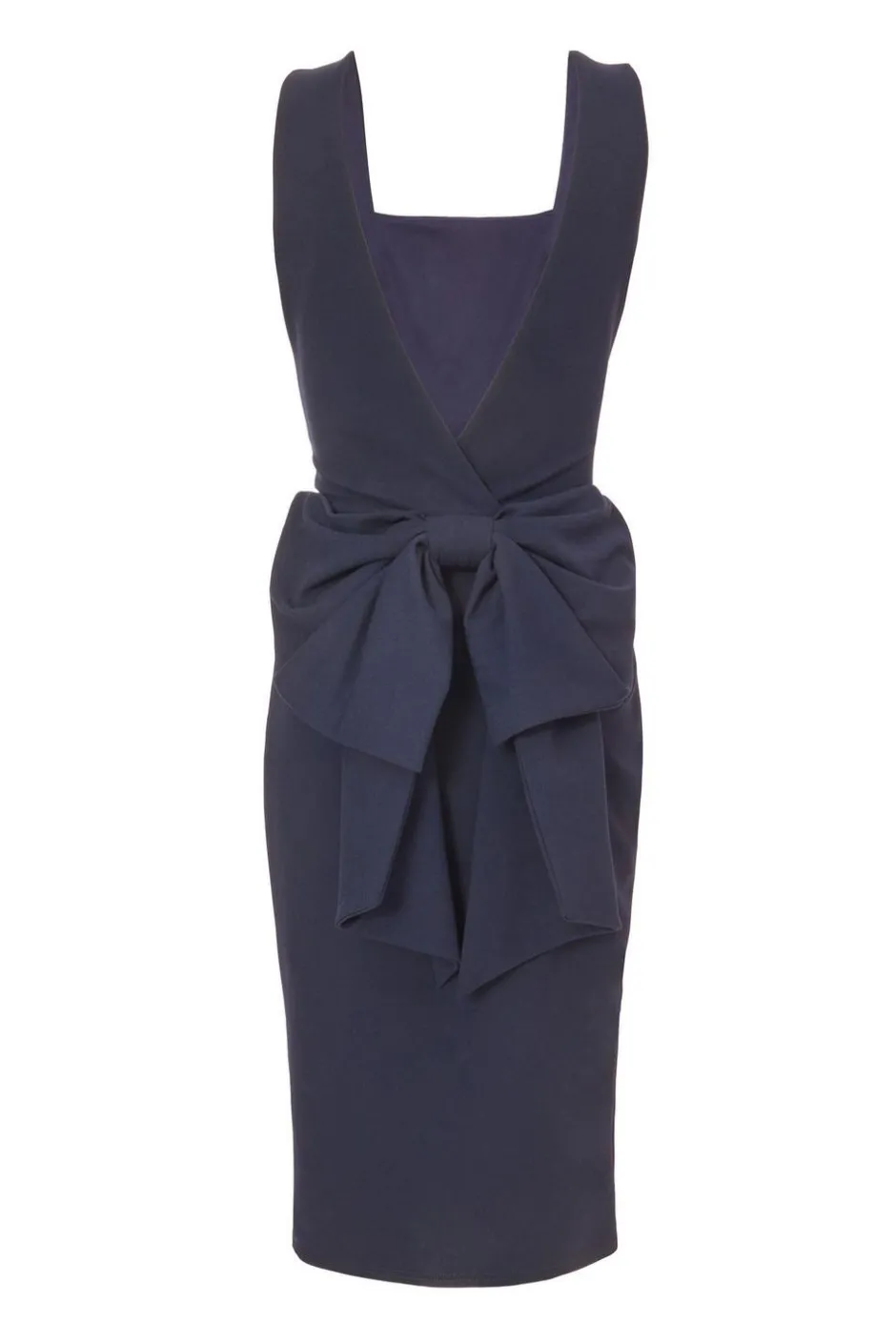 Quiz Petite Navy Bow Back Midi Dress Sale