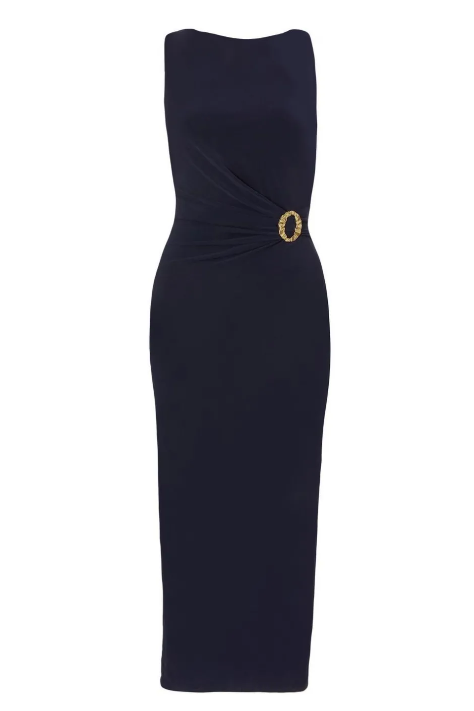 Quiz Petite Navy Buckle Detail Midi Dress New