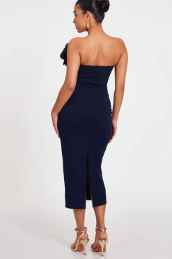 Quiz Petite Navy Corsage Midaxi Dress Clearance