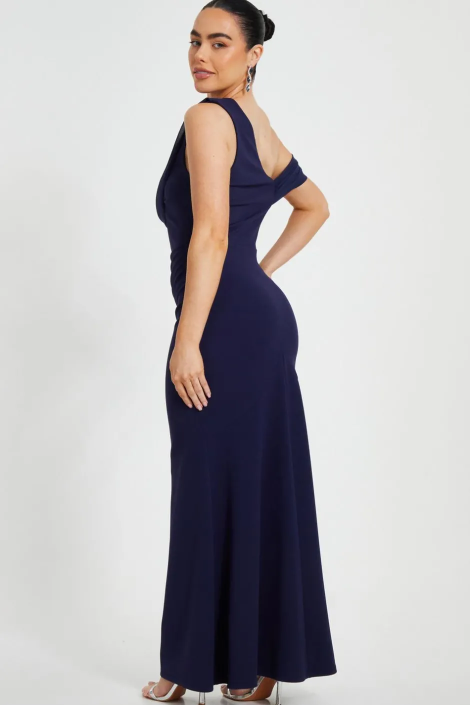 Quiz Petite Navy Drop Sleeve Maxi Dress Discount