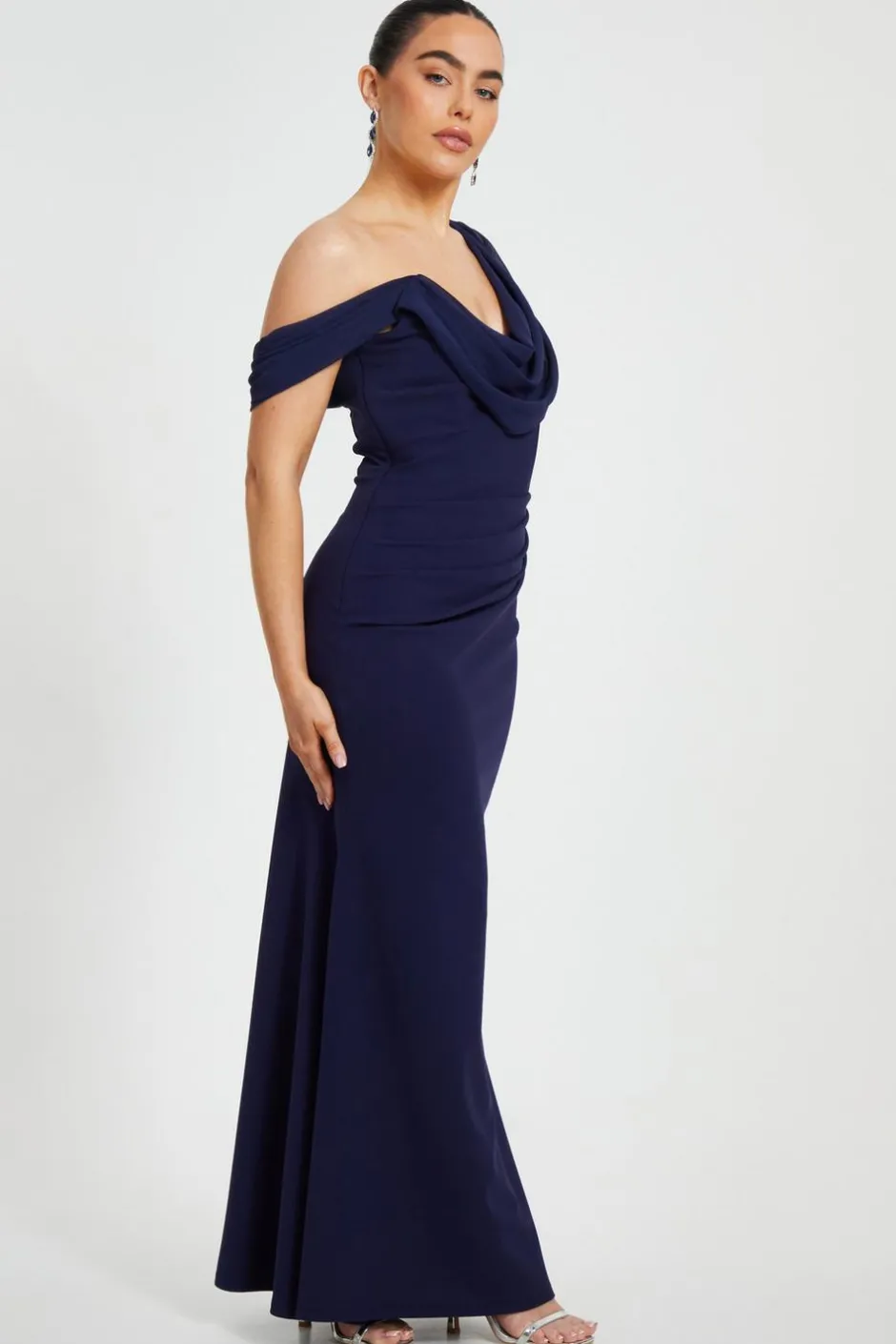 Quiz Petite Navy Drop Sleeve Maxi Dress Discount