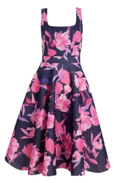 Quiz Petite Navy Floral Midaxi Dress