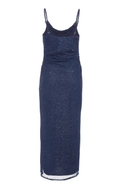 Quiz Petite Navy Glitter Mesh Midaxi Dress Best