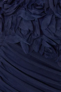 Quiz Petite Navy Mesh Bardot Midaxi Dress Clearance