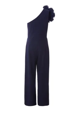 Quiz Petite Navy One Shoulder Floral Jumpsuit Sale