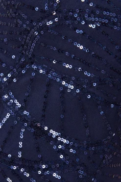 Quiz Petite Navy Sequin Fishtail Maxi Dress Online