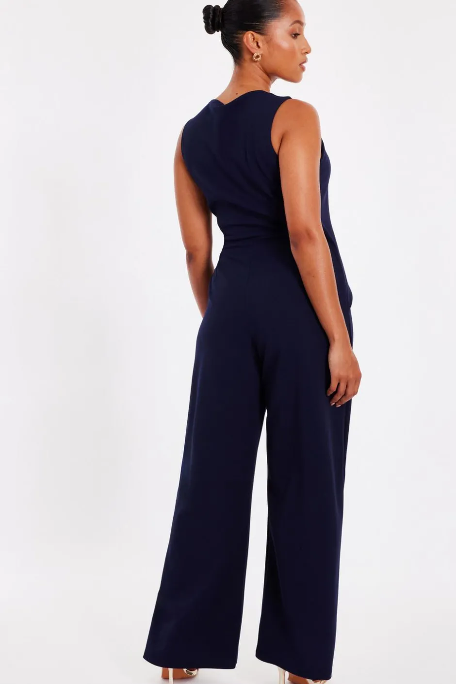 Quiz Petite Navy Waistcoat Jumpsuit Hot
