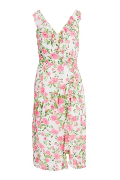 Quiz Petite Pink Chiffon Floral Ruffle Wrap Midi Dress Best