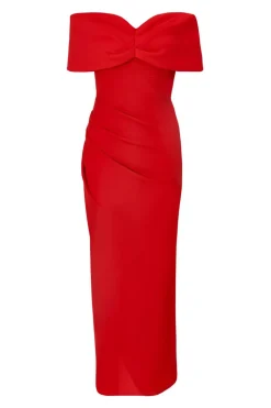 Quiz Petite Red Bardot Maxi Dress New