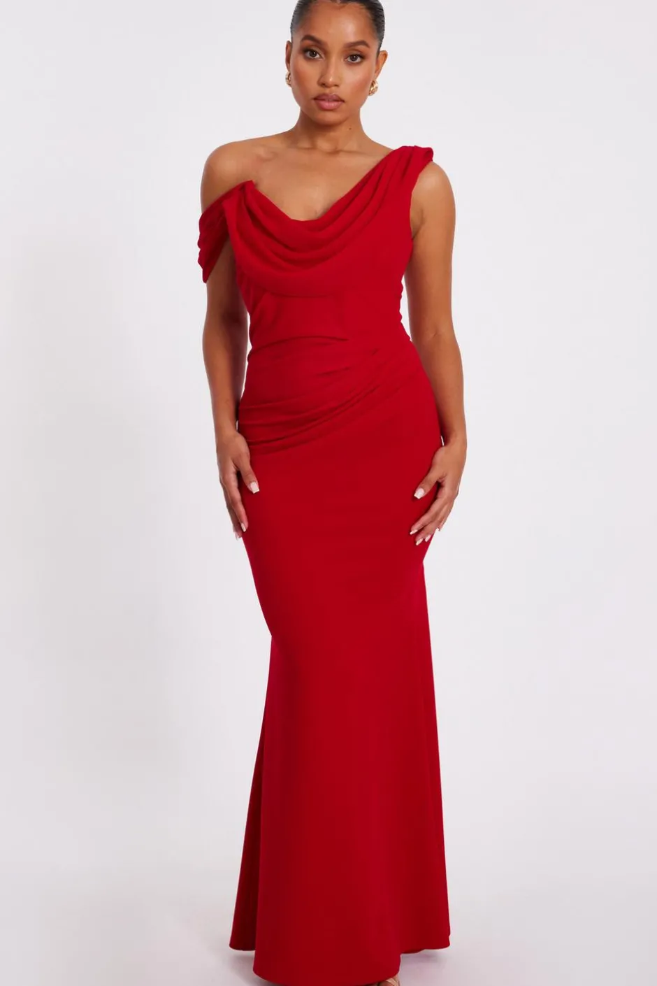 Quiz Petite Red Drop Sleeve Maxi Dress Discount