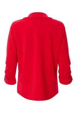 Quiz Petite Ruched Sleeve Blazer Red Outlet