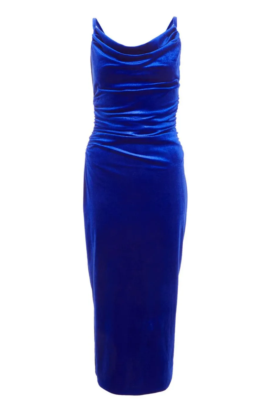 Quiz Petite Royal Blue Velvet Midaxi Dress Outlet