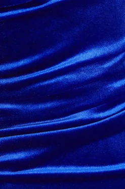 Quiz Petite Royal Blue Velvet Midaxi Dress Outlet