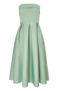 Quiz Petite Sage Bandeau Skater Dress Outlet