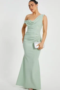 Quiz Petite Sage Drop Sleeve Maxi Dress Hot