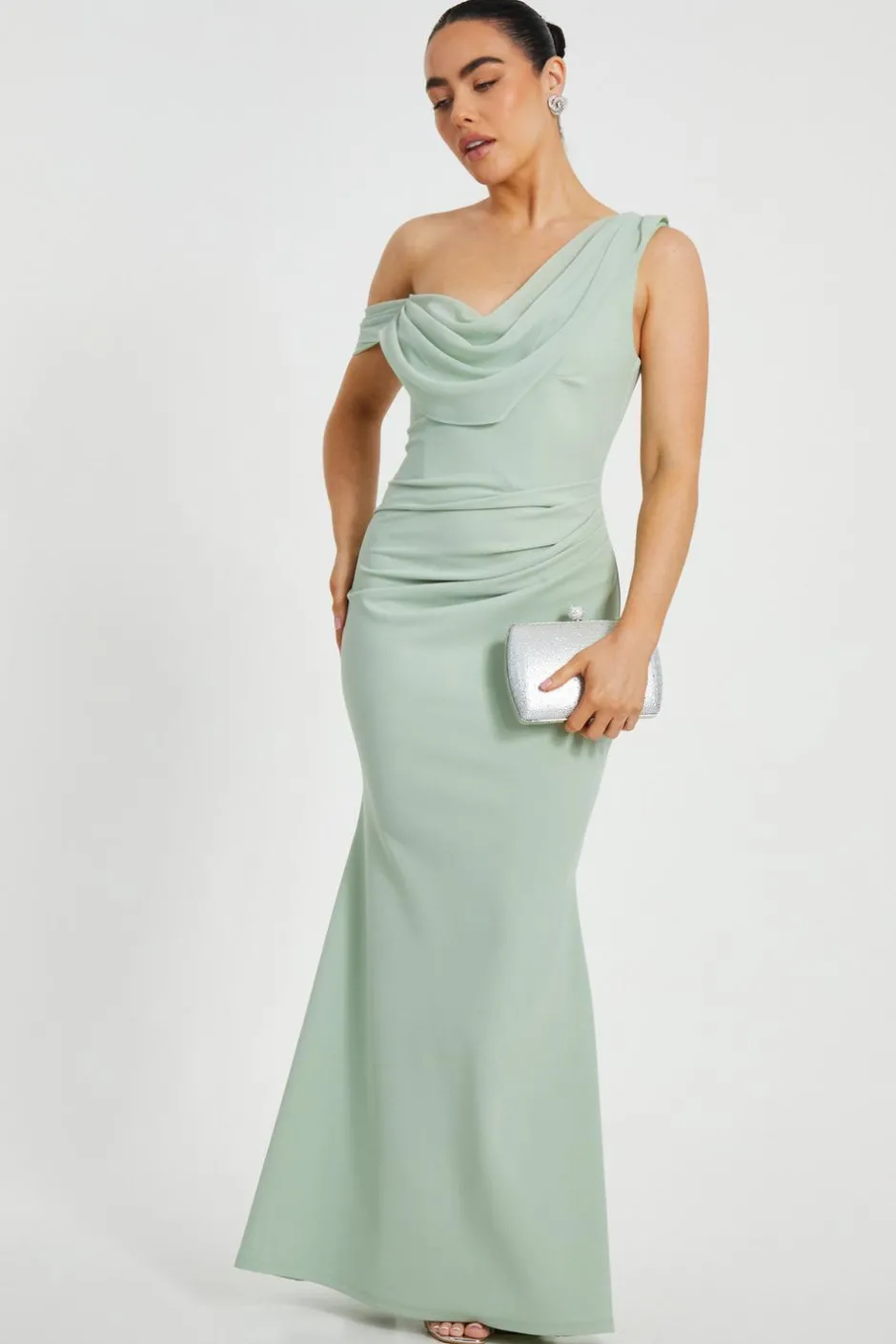 Quiz Petite Sage Drop Sleeve Maxi Dress Hot