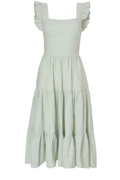 Quiz Petite Sage Tiered Midi Dress Best