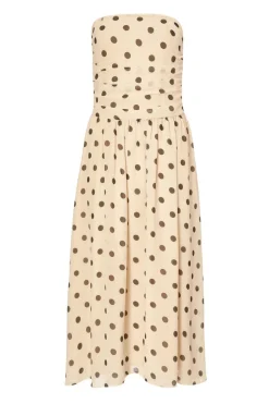 Quiz Petite Stone Chiffon Polka Dot Midi Dress Sale