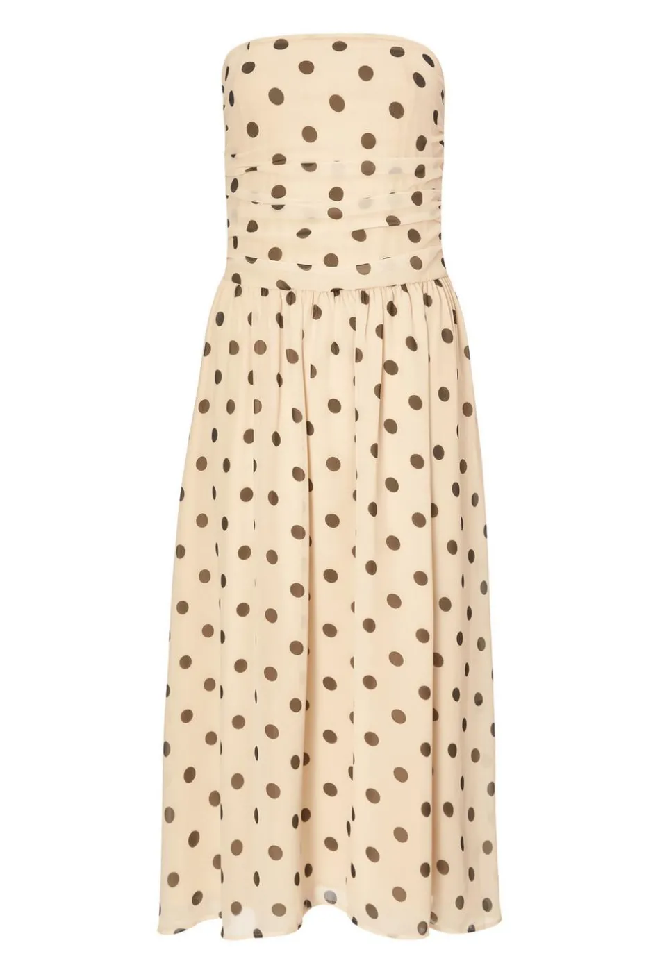 Quiz Petite Stone Chiffon Polka Dot Midi Dress Sale