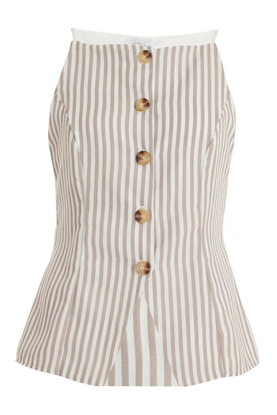 Quiz Petite Stone Striped Boat Neck Waistcoat Sale