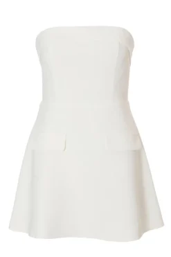 Quiz Petite White Bandeau Mini Dress New