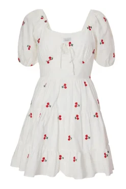 Quiz Petite White Cherry Print Skater Dress Best