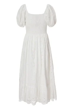 Quiz Petite White Embroidered Dress Sale