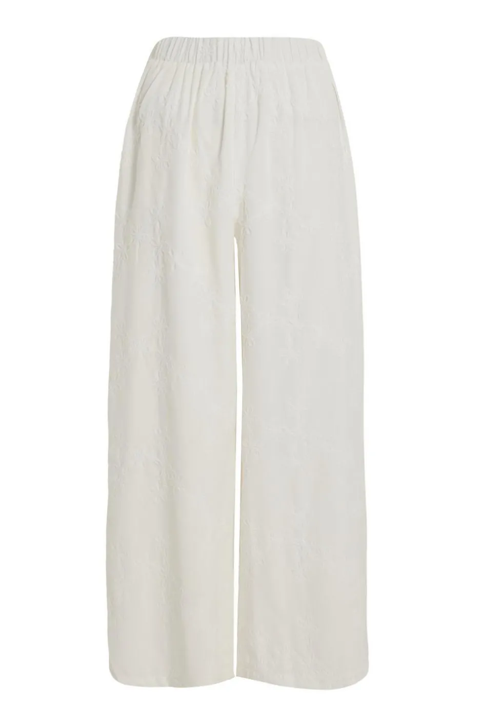 Quiz Petite White Embroidered Trousers