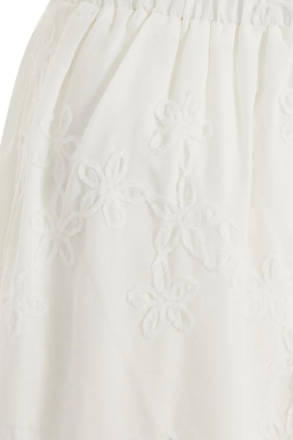 Quiz Petite White Embroidered Trousers