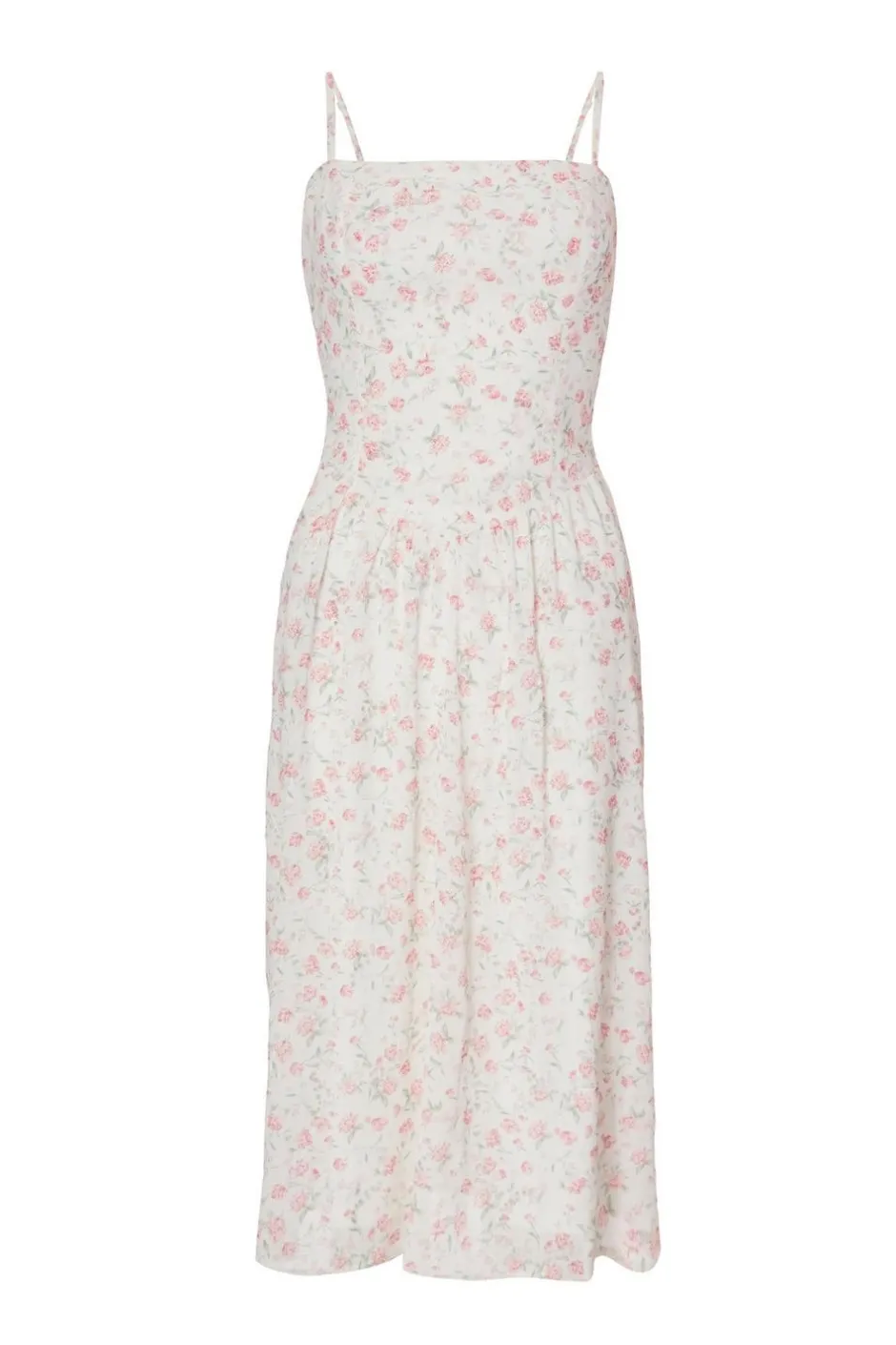 Quiz Petite White Floral Print Midi Dress