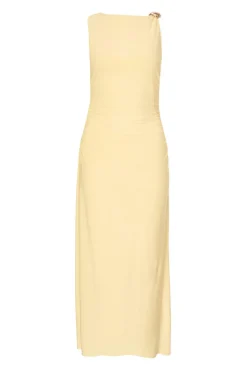 Quiz Petite Yellow Gold Buckle Midaxi Dress