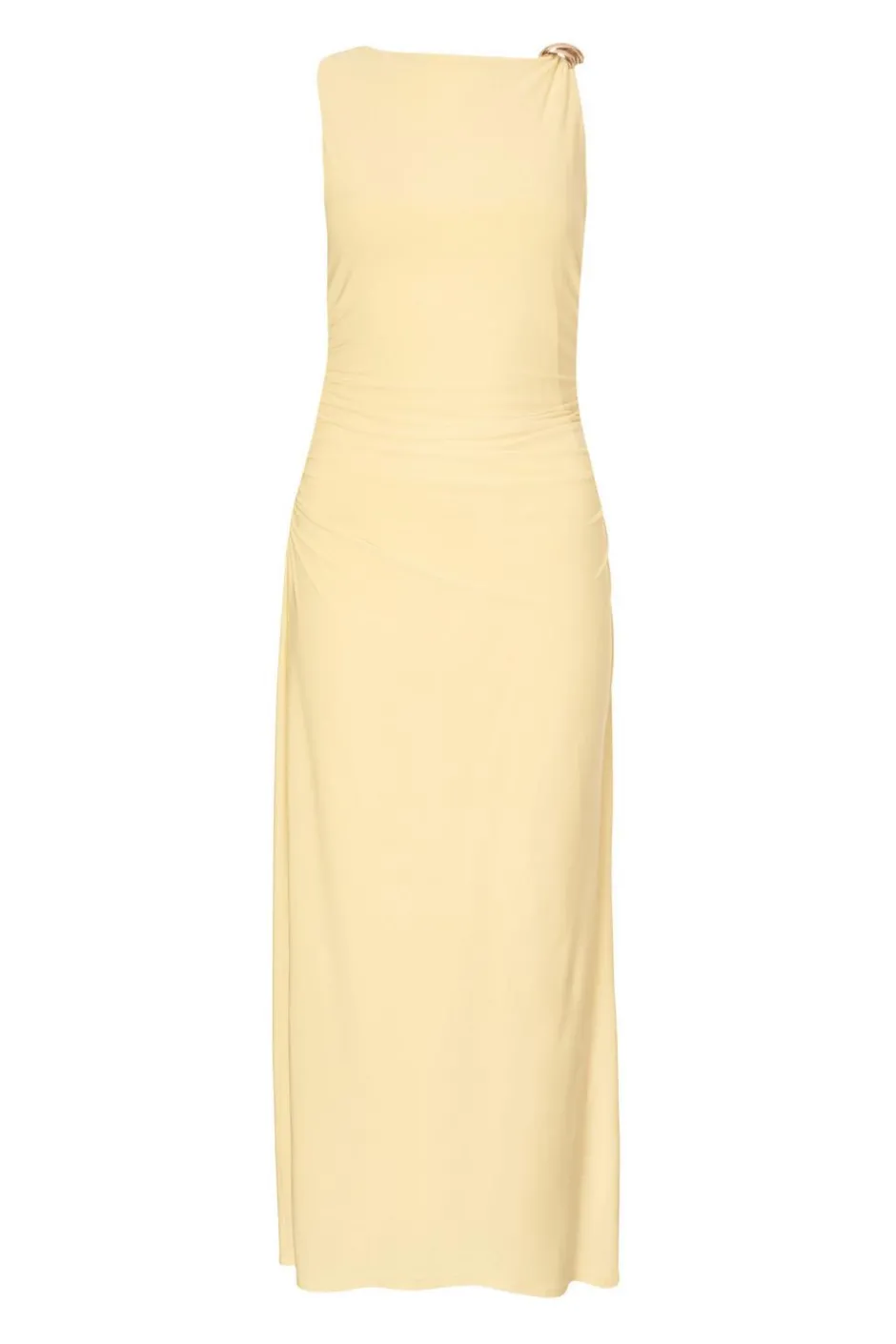 Quiz Petite Yellow Gold Buckle Midaxi Dress