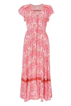 Quiz Pink Animal Print Midaxi Dress Online