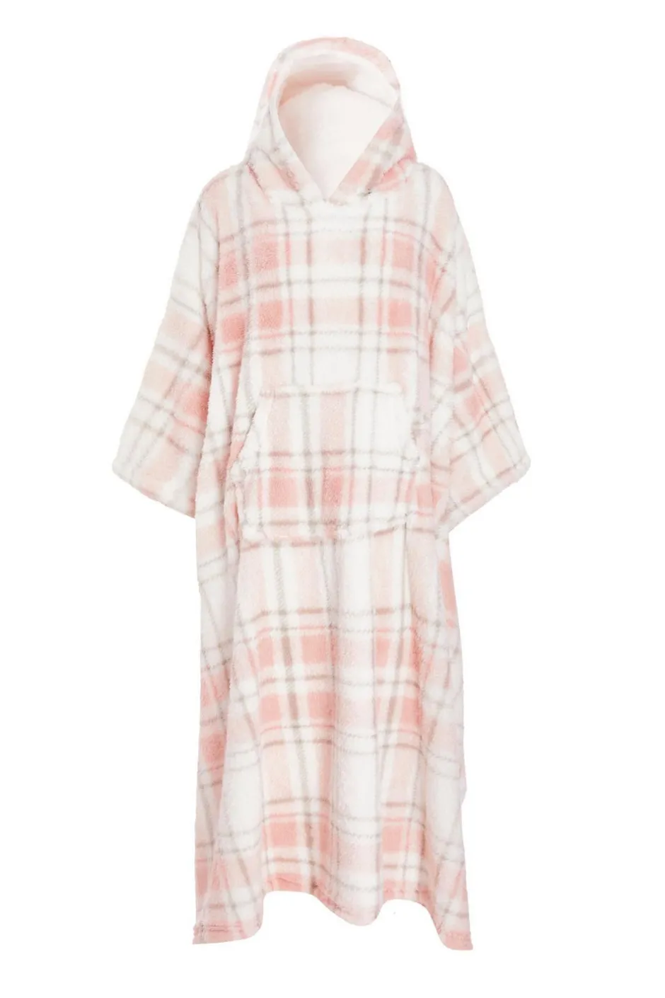 Quiz Pink Check Fleece Blanket Hoodie