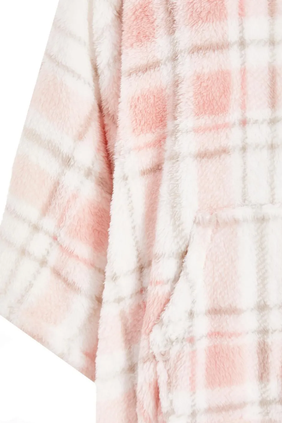 Quiz Pink Check Fleece Blanket Hoodie