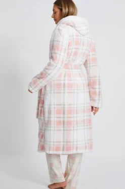 Quiz Pink Check Print Robe Clearance