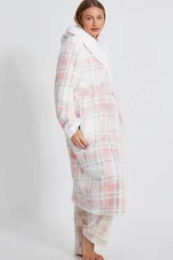 Quiz Pink Check Print Robe Clearance