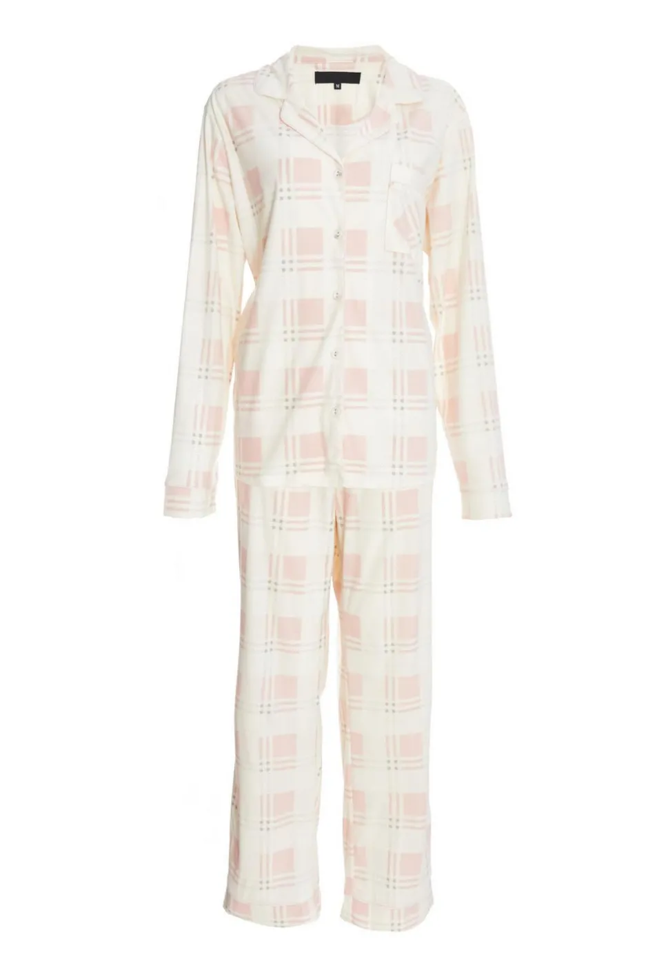 Quiz Pink Checked Long Pyjama Set Clearance