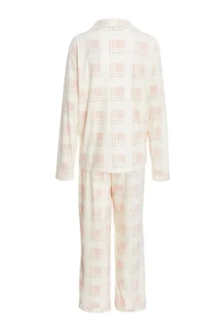 Quiz Pink Checked Long Pyjama Set Clearance