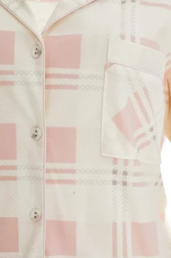 Quiz Pink Checked Long Pyjama Set Clearance