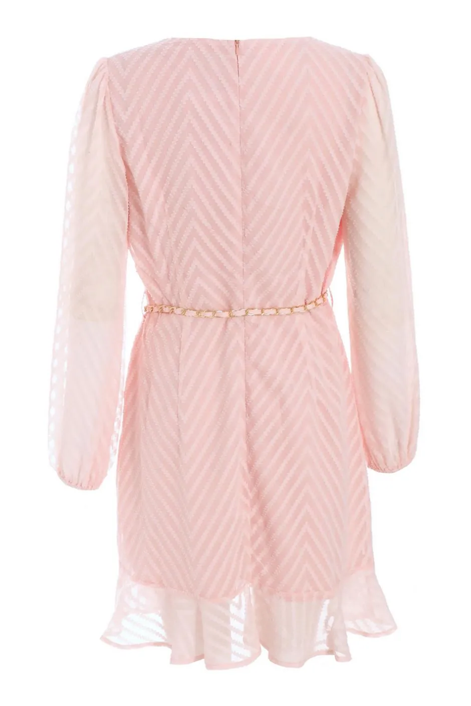 Quiz Pink Chevron Skater Mini Dress Light Pink Sale