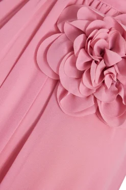 Quiz Pink Chiffon Corsage Maxi Dress Clearance