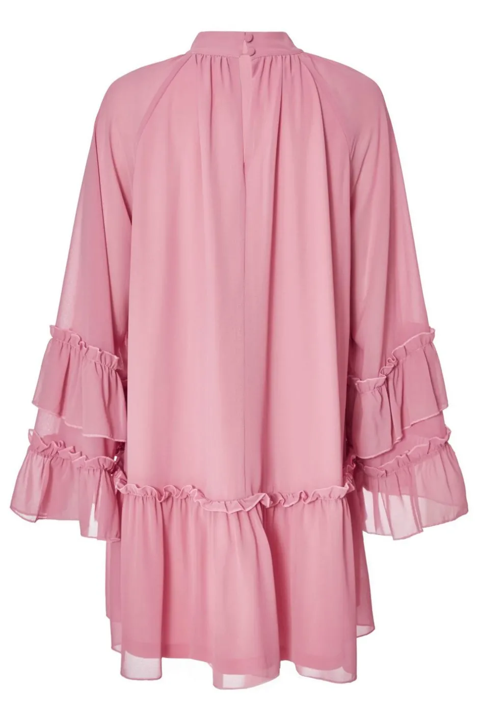 Quiz Pink Chiffon Frill Mini Dress Discount