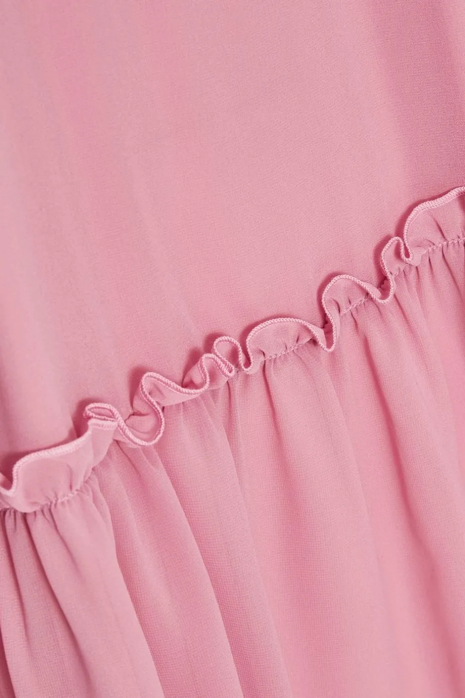 Quiz Pink Chiffon Frill Mini Dress Discount