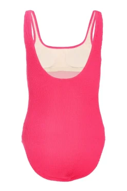 Quiz Pink Crinkle Scoop Neck Swimsuit Outlet