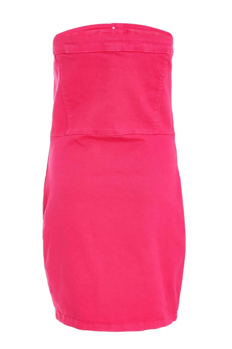Quiz Pink Denim Bandeau Mini Dress Outlet