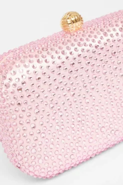 Quiz Pink Diamante Clip Box Bag