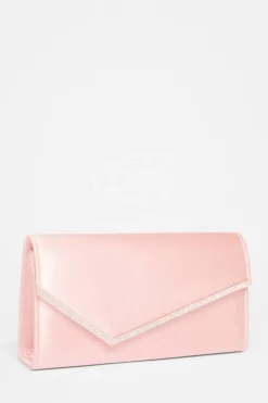 Quiz Diamante Clutch Pink Sale