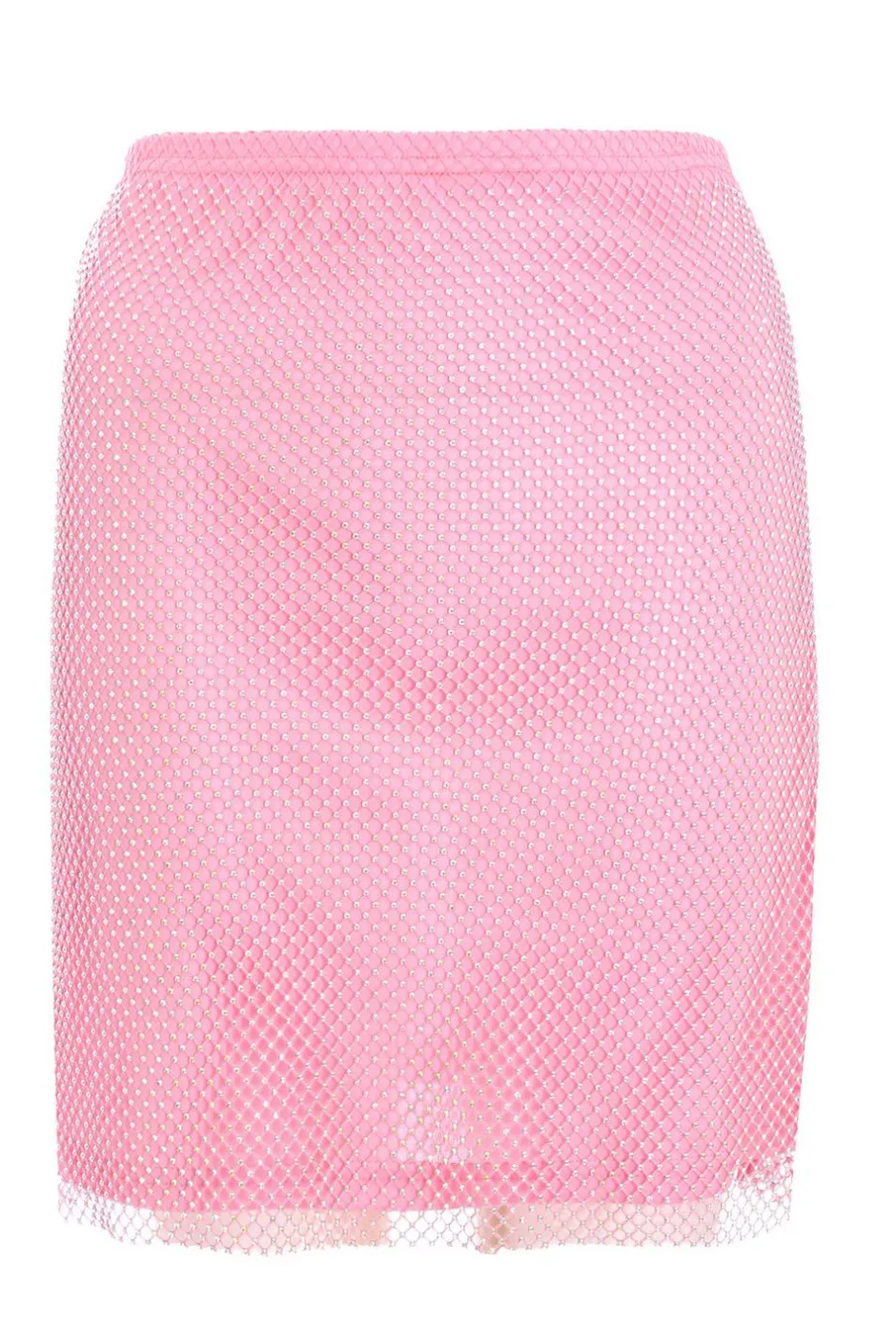 Quiz Pink Diamante Mesh Mini Skirt Clearance