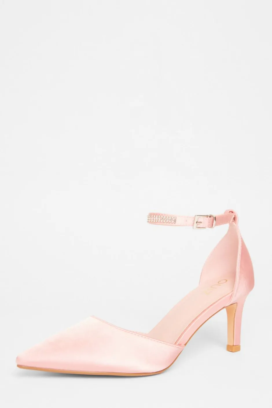 Quiz Diamante Strap Court Heels Pink
